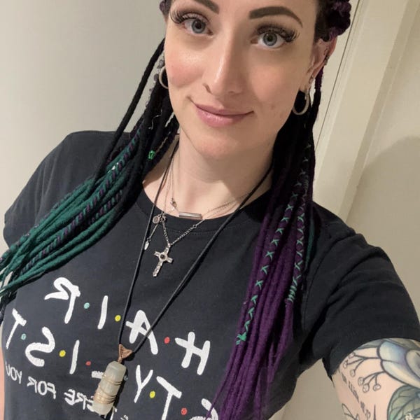 Wool Dreadlocks Ombre Black-purple, Ombre-black-blue Navy Braids ...