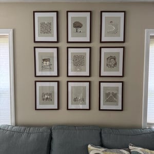 Set of 9 Christian Wall Art, Christian Modern Bible Art, Bible Sketches, Jesus Christian Gift, Framed Print Art Gallery Scripture Home Decor