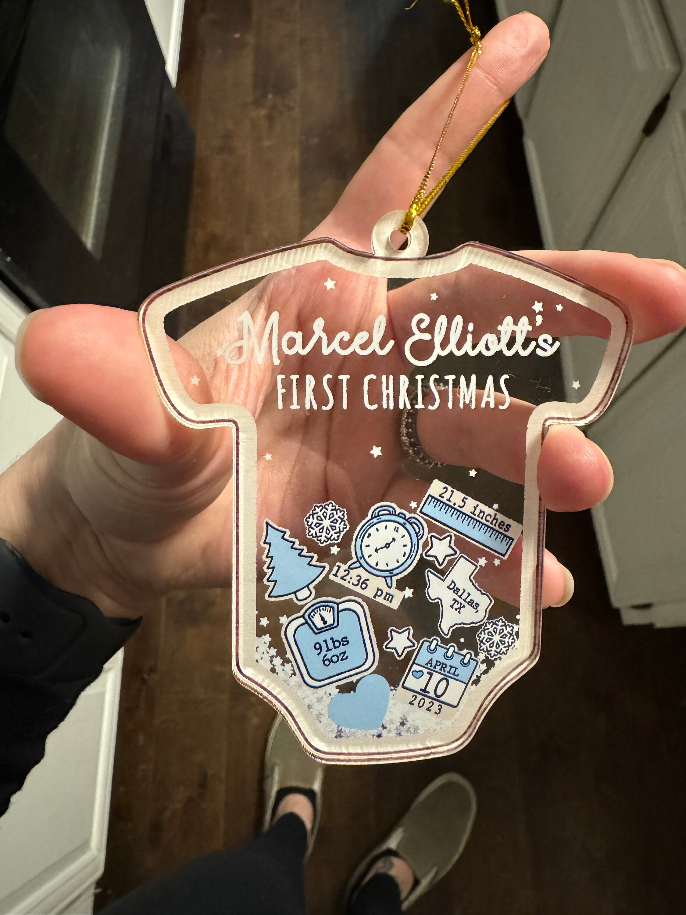 Baby&#39;s First Christmas Ornament 2024, Baby 1st Christmas Ornament, Christmas New Baby Keepsake, 4D Shake Babies Ornament, New Baby Gift
