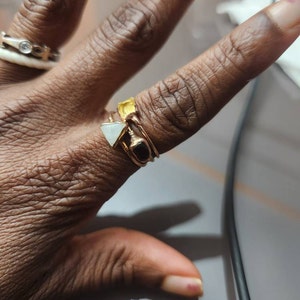 Customer photo from Dani, Dainty Raw Citrine Ring in Yellow Gold
