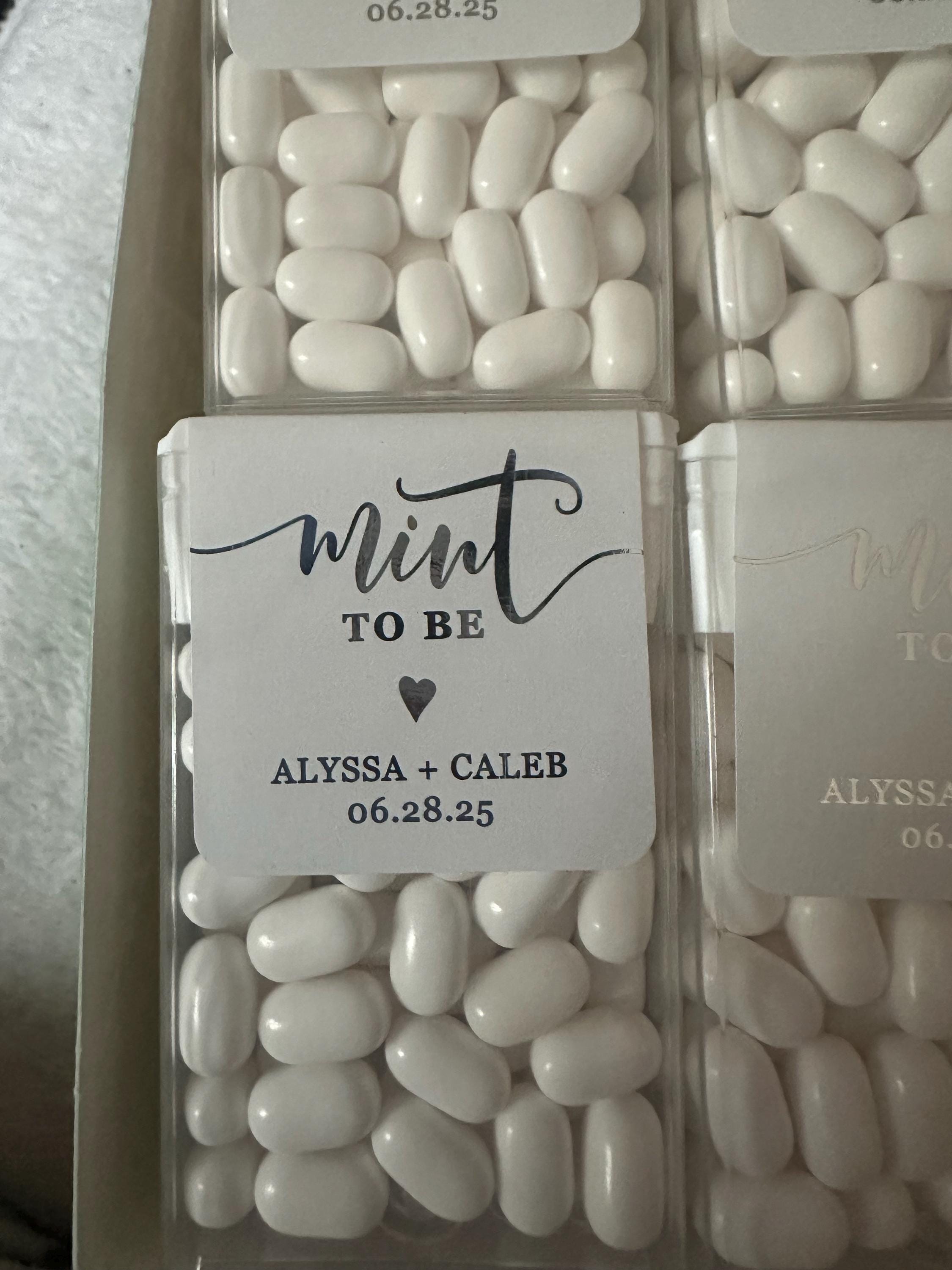 Gold Foil Personalized Mint to Be Wedding Favor Sticker, Custom Candy Label. Bridal Shower Gift with Silver / Rose Gold. MINTS NOT INCLUDED!