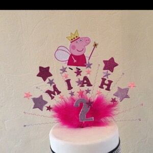 Rainbow Peppa Pig Themed Birthday Cake Topper Pick Name Age Cake Toppers Cupcake Picks Baking Accessories And Cake Decorating Home Cookware Dining Bar Supplies