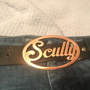 3D Raised Letter Oval Custom name belt Buckle or Chrome Personalized Polished Brass Rose Gold