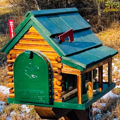 Rustic Mailbox Amish Handmade With Metal Box Insert USPS - Etsy