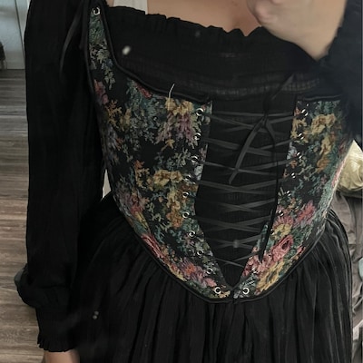 Vintage Floral Print Corset