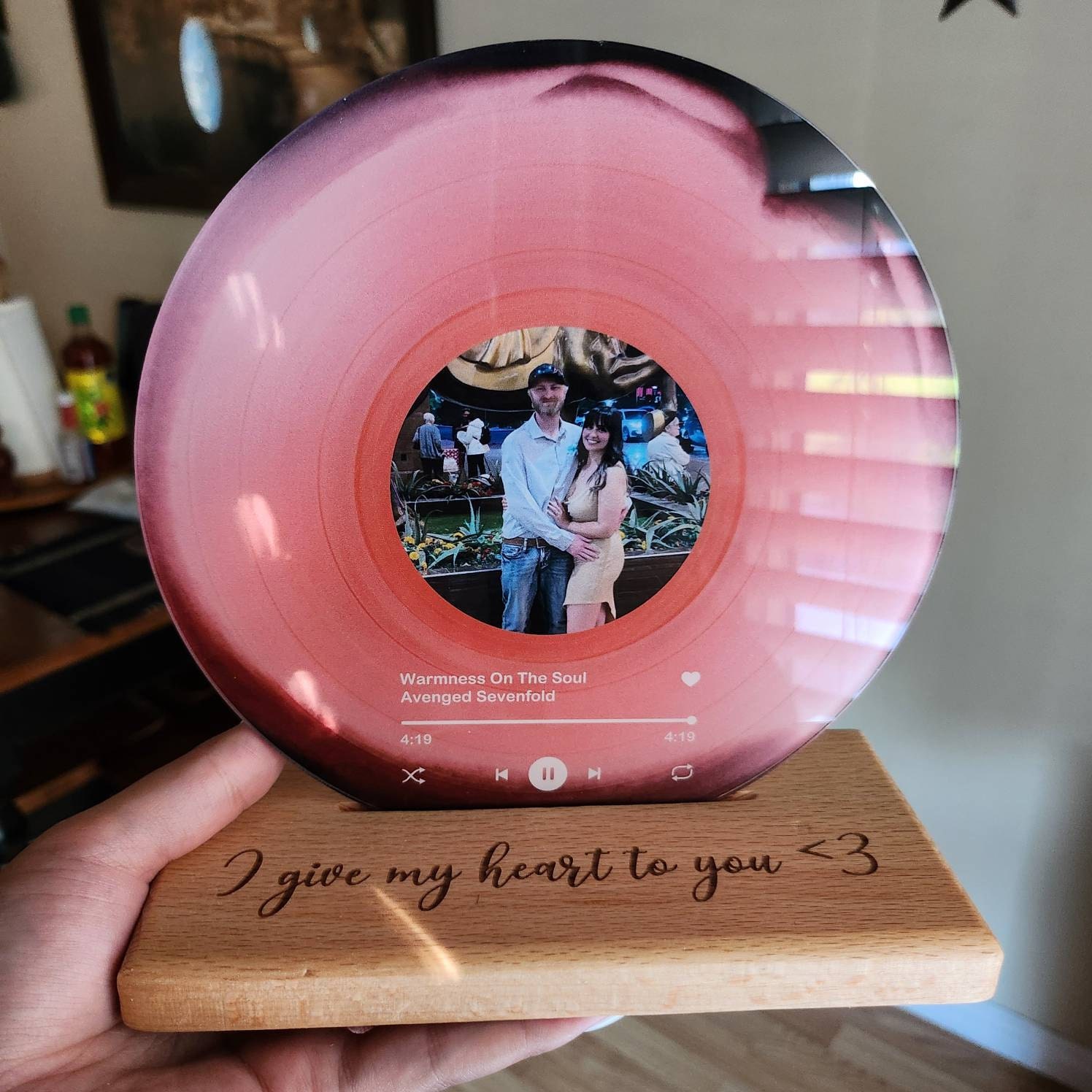 Personalized Vinyl Record with Photo - Birthday Gift for Her Him - Valentines Day Gift - Acrylic Song Plaque - Anniversary Gift for Friends