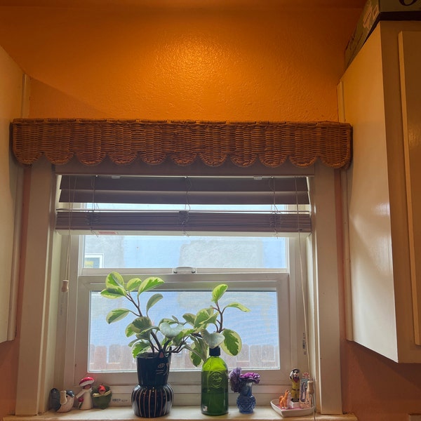 Rattan Scallop Window Pelmet, Window Wicker Cornice, Rattan Valance ...