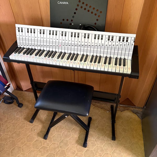 Piano and Keyboard Note Chart for 88 Keys, Use Behind the Keys, Ideal ...