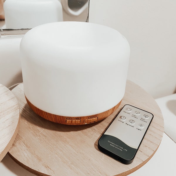 Essential Oil Diffuser White & Wood Grain Diffuser - Etsy