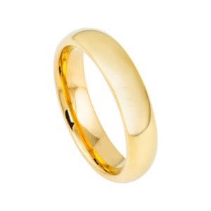 Tungsten Wedding Band 18k Yellow Gold Ring Mens Wedding Band - Etsy