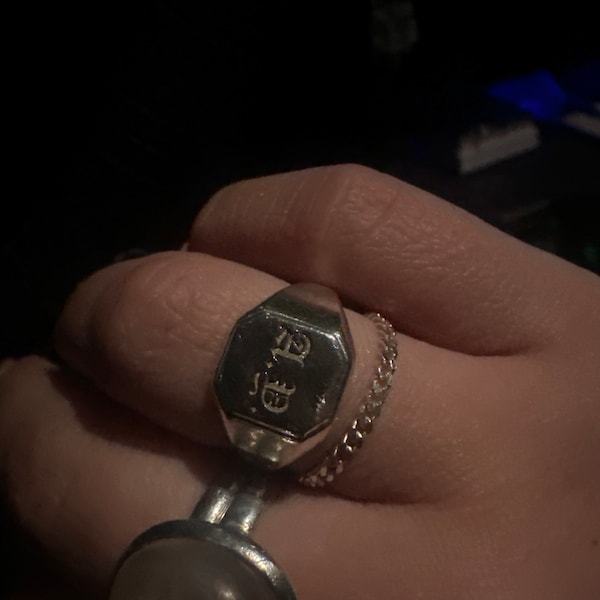 Lucky Number Signet Ring by Caitlyn Minimalist • Bold Engraved Ring ...