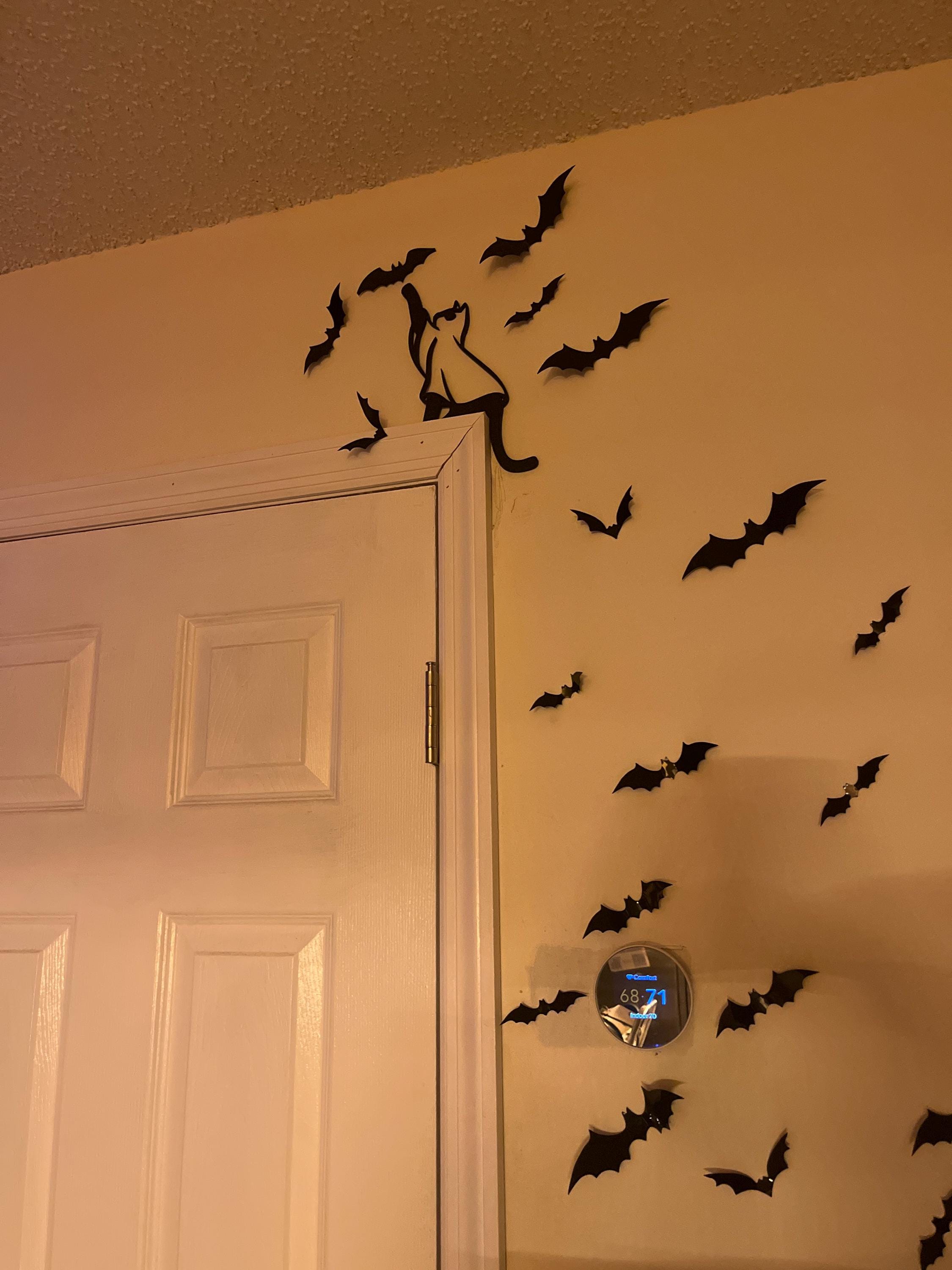 Cat Ghost Door Topper, Ghost Door Corner Sign, Halloween Bat Door Topper, Black Cat Decor, Cat Lover Gift, Cute Adorable Kid Door Decoration