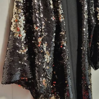 Evening Party Blazer, Reversable Sequin Jacket Silver and Black, Party ...