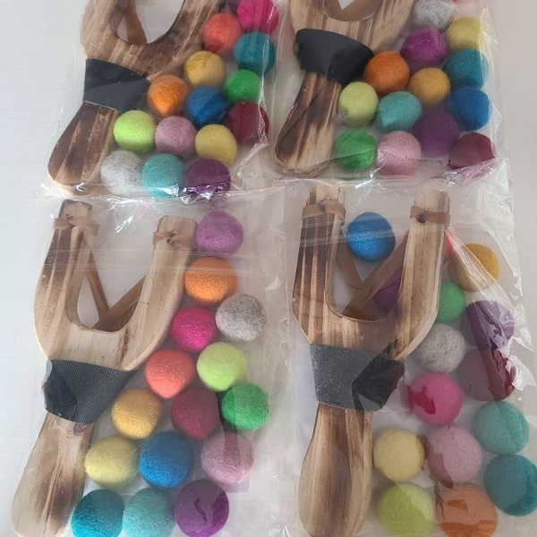 Toprademultiple Color Felt Ball Fuzzy Ball Cotton Pellets Slingshot Ammo Safe For Children