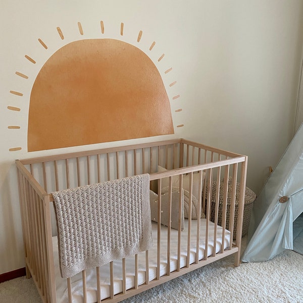 Boho Watercolor Sun Wall Decal, Kids Nursery Decor - Etsy
