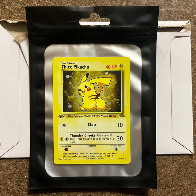 Custom-made Thicc Pikachu Card - Etsy
