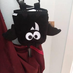 Black Bat Chalk Bag, Climbing Chalk Bag, Bag for Climber