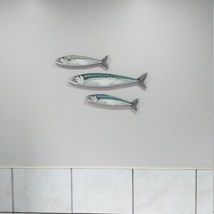 4 Mackerel Fish Art Fish Wall Art Shoal Fish Contemporary | Etsy