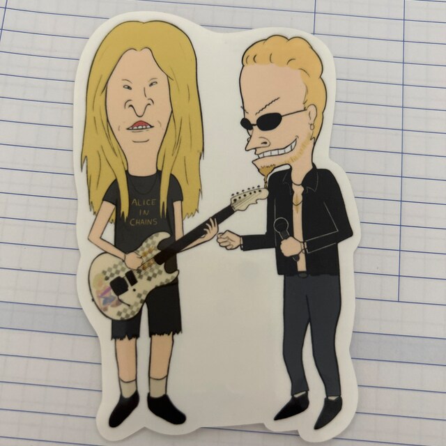 Alice in Chains Beavis & Butt-head Waterproof Vinyl Sticker Alice in Chains Beavis & Butt-head Waterproof Vinyl Sticker