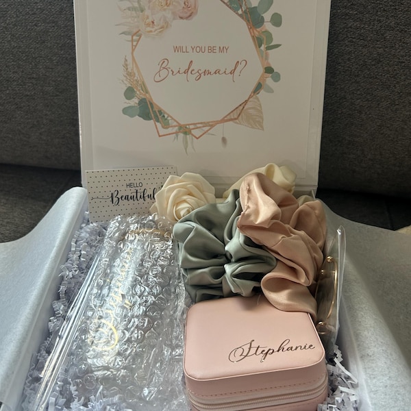 Bridesmaid Proposal Box Personalized Gift Blush Will You Be My ...