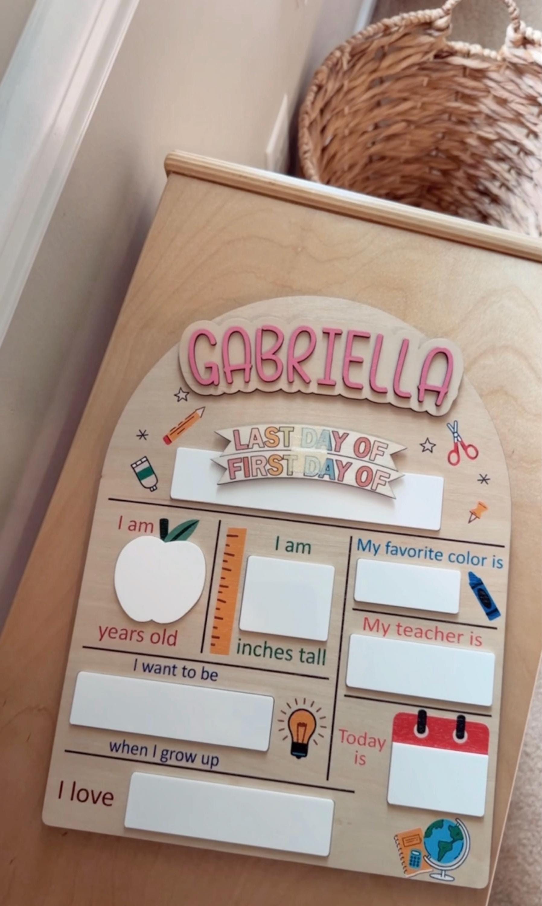 Custom First Day Of School Sign, Last Day of School Sign, Custom Name Sign, Preschool Back To School Dry Erase Sign, 1st Day of School Board
