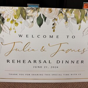 Greenery Rehearsal Dinner Welcome Sign and Bonus Printable ...