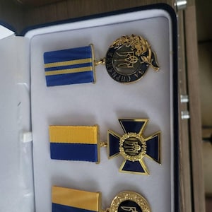 Ukrainian Award Medals Set, Patriot, Badge of Honor With Diplomas