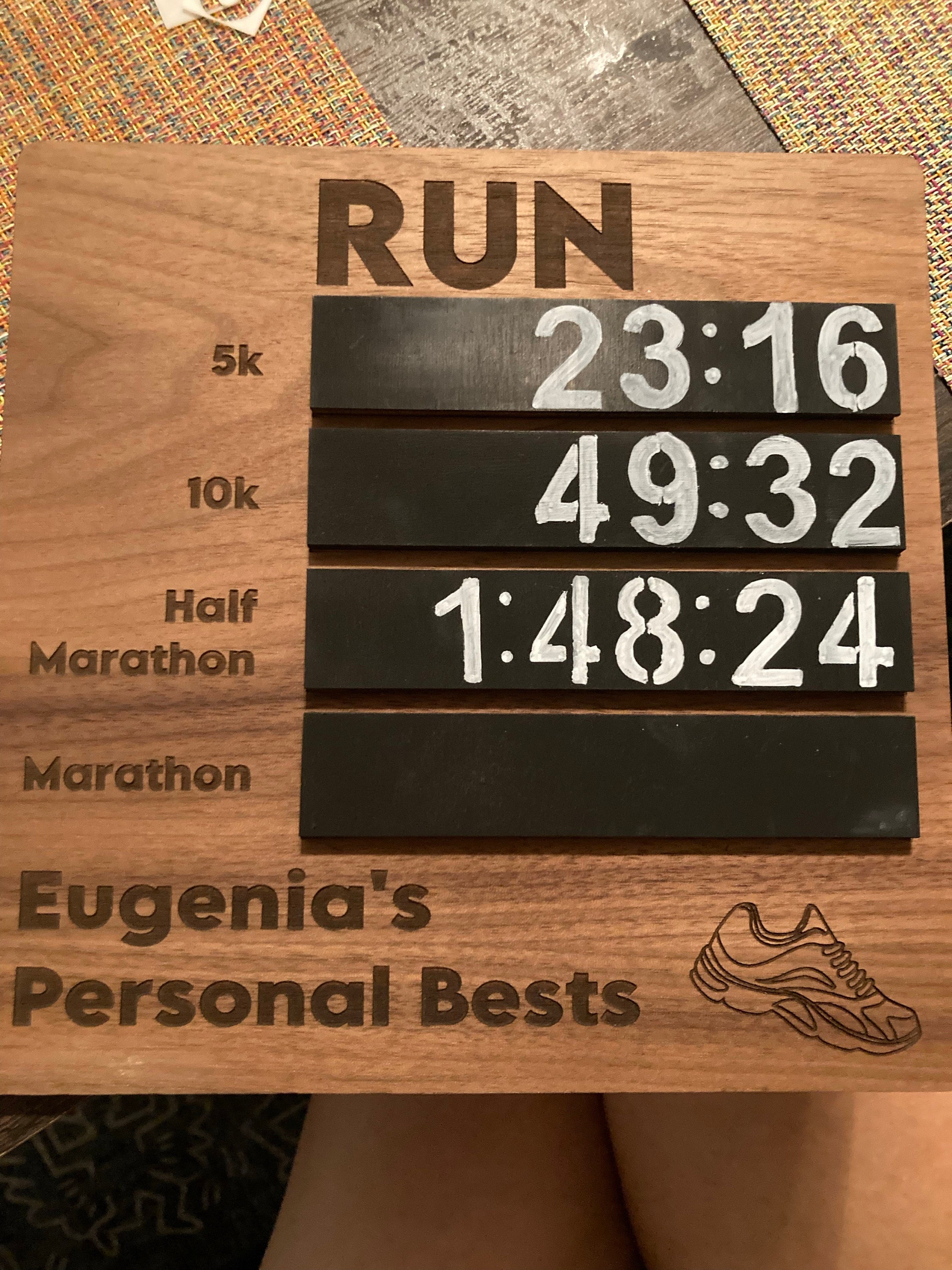 Personal Best Runner Gifts Running Frame PB Times Gifts for Runners Half Marathon Triathlon Gift Athlete Fitness Idea