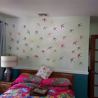 Flying Birds Fabric Wall Decals - Etsy