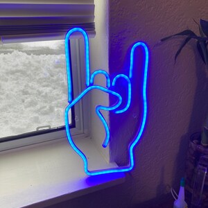 Rock on Hand Sign Kid Room Flex Silicone LED Neon Sign St16-fnu0067 - Etsy