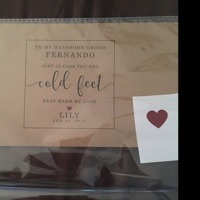 Just in Case You Get Cold Feet Label,gift for Groom,gift From Bride ...