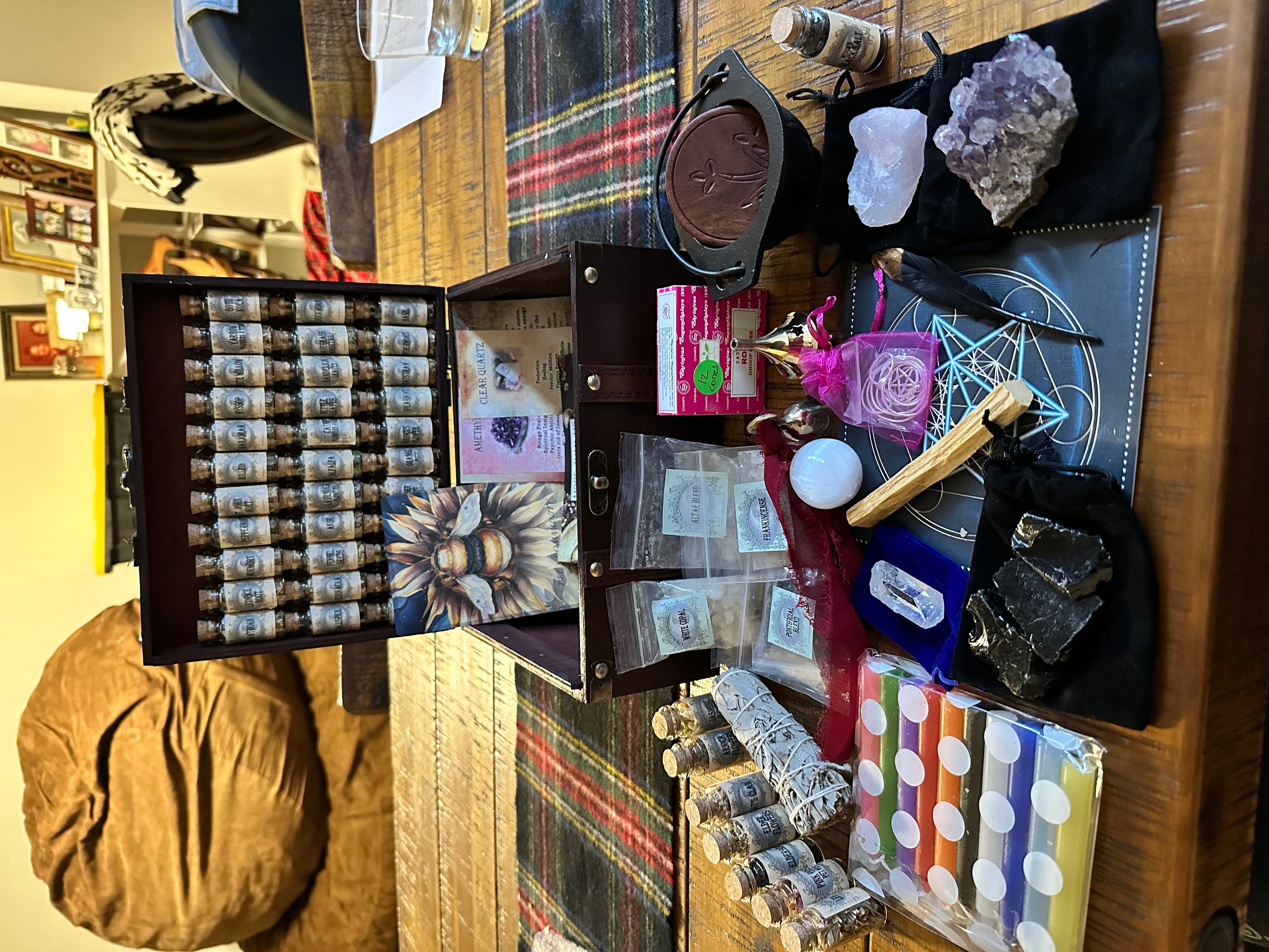 Witchcraft Kit, Apothecary kit Box with Wiccan Supplies, Witch Supplies Starter Kit, Altar Supplies for Witches