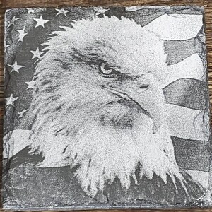 Glowforge Laser Ready Digital Bald Eagle American Flag File - Painted ...