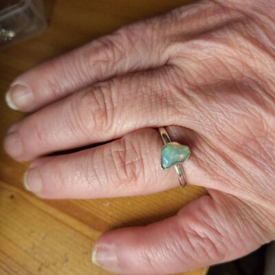 Oval Labradorite Sterling Silver Ring - Vintage Bohemian Style, Size 8, Gift Box Included - View #6