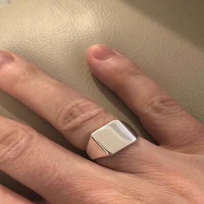 Signet Ring, Sterling Silver, Classic Mens Signet Ring, Men Ring ...