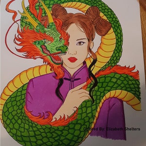 Digital Coloring Book enchanted Fantasy Girls Qissy_art - Etsy