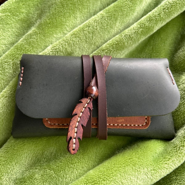 Étui Rigide à Lunettes Vintage En Cuir Marron - Boîte Ancienne D'occasion Pour Collection