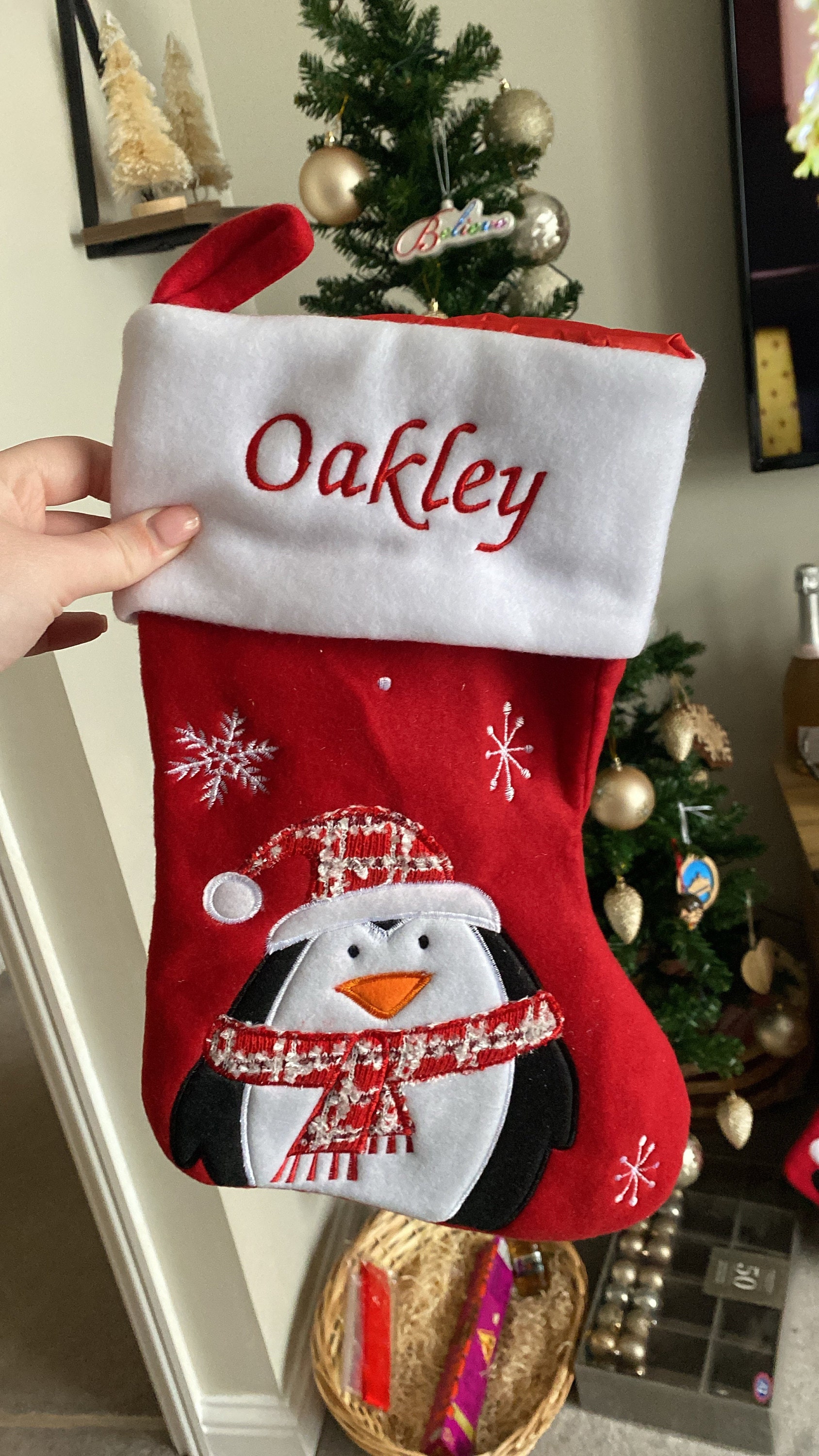 Luxury Deluxe Personalised Embroidered Christmas Fluffy Santa / Snowman / Penguin / Reindeer
