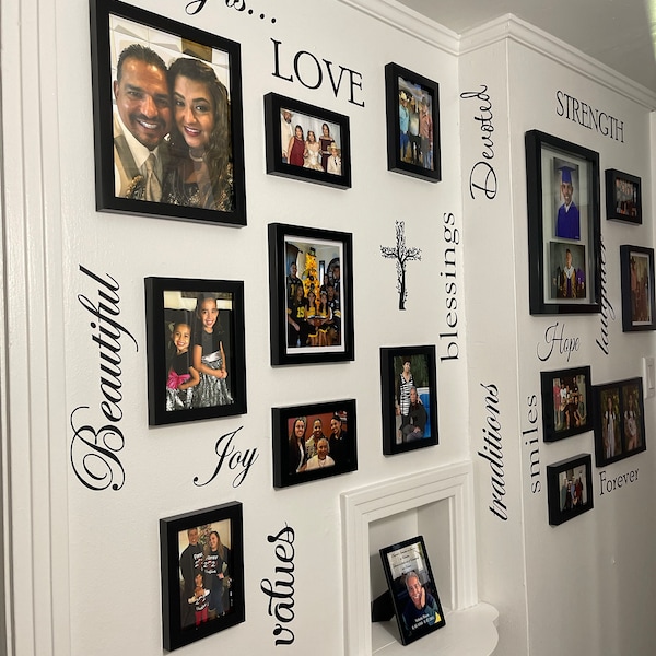 Set of 12 Family Quote Words Vinyl Wall Sticker Picture Frame Wall Home ...
