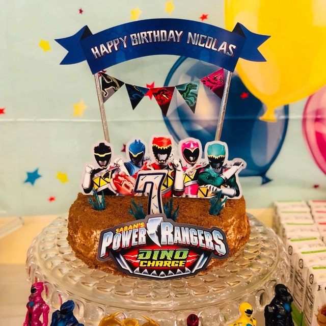 Power Rangers Cake Topper Power Rangers Dino Charge Cake Etsy