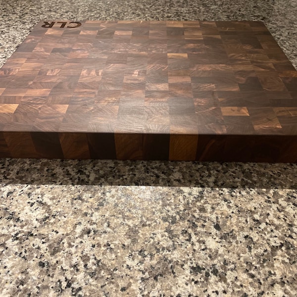 Custom Engraved Walnut End Grain Butcher Block Cutting Board With ...