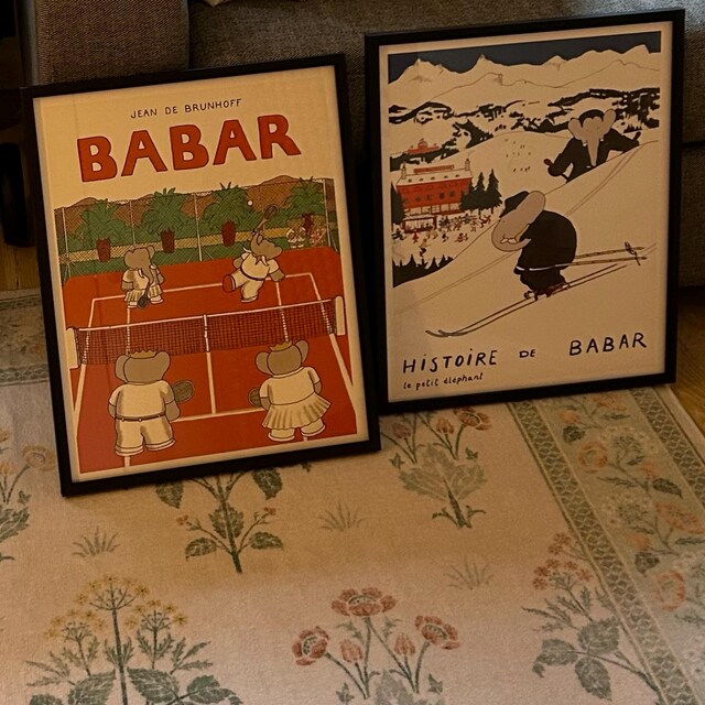Babar en Tennis 1990年 ブリュノフ アートポスター Tennis Babar Poster – Poster Room