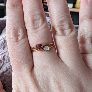 Customer photo from Hayley, Dainty Raw Ruby Ring in Yellow Gold