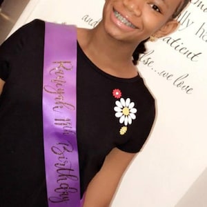 Custom Girl Sash Custom Child Sash Birthday Girl Sash Tiara Princess