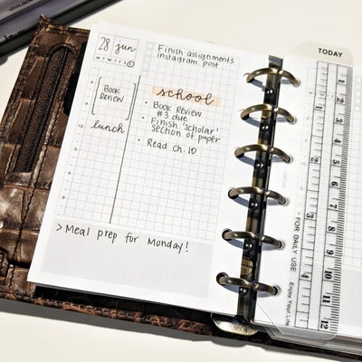 Pocket Ring Size Printable Insert Hobonichi Planner, Grid Daily Inserts ...