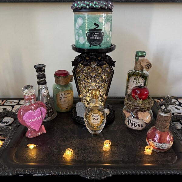 Poison Apple Potion Magic Apothecary Herbology Glass Bottle Prop **does