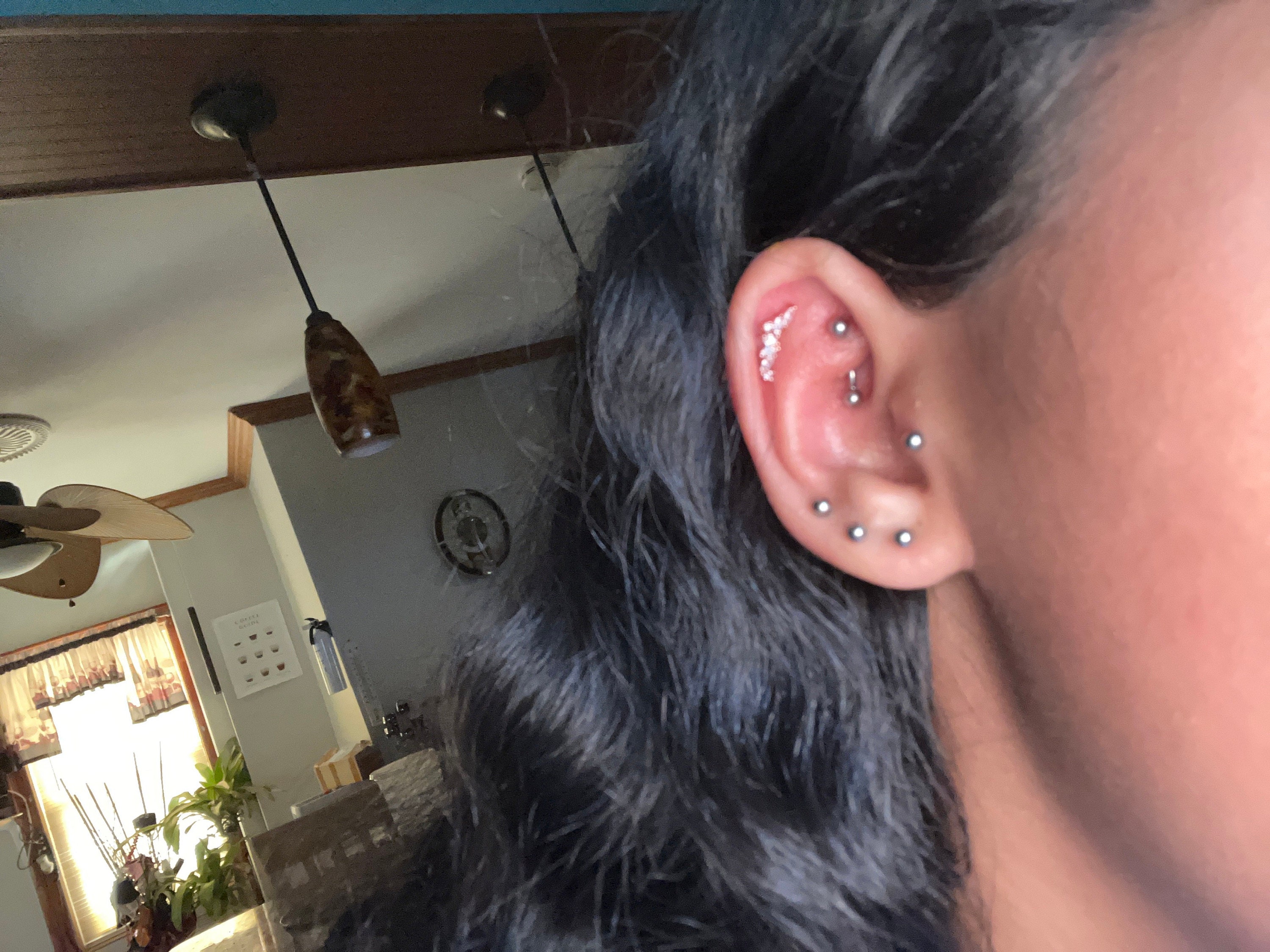 Sparkle Piercing–14K Rose Gold Pin,DaintyCartilage Earring, Super Sparkly Stud, Bestseller, Most Reviewed, Gift for Her,Layered earring  -7