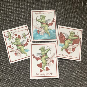 Shrek Valentines Printable Download Instant Download of 4 Romantic Shrek Valentines Renaissance ...