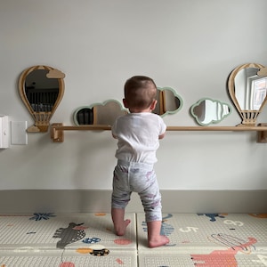 Gift for children: Children's mirror shatterproof with name hot air balloon / Children's gift Christmas / Children's gift birthday