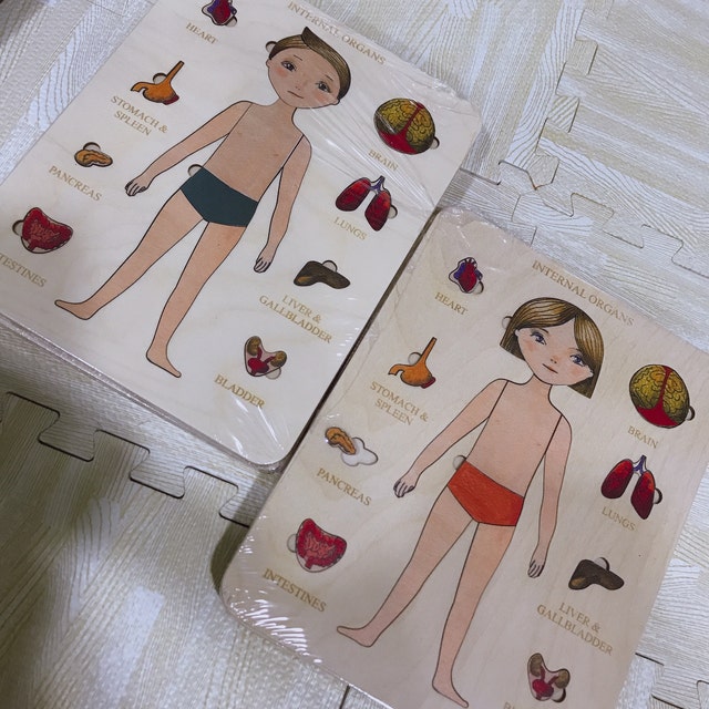 Puzzle Corpo Umano per Bambini 61 Tessere in Legno con Poster HAPE - E1635
